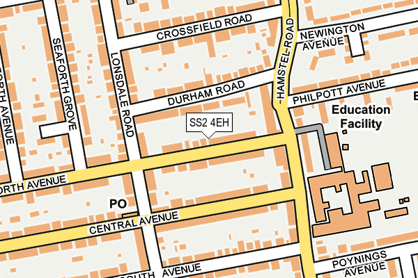 SS2 4EH map - OS OpenMap – Local (Ordnance Survey)