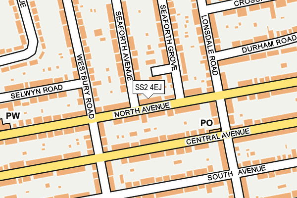 SS2 4EJ map - OS OpenMap – Local (Ordnance Survey)