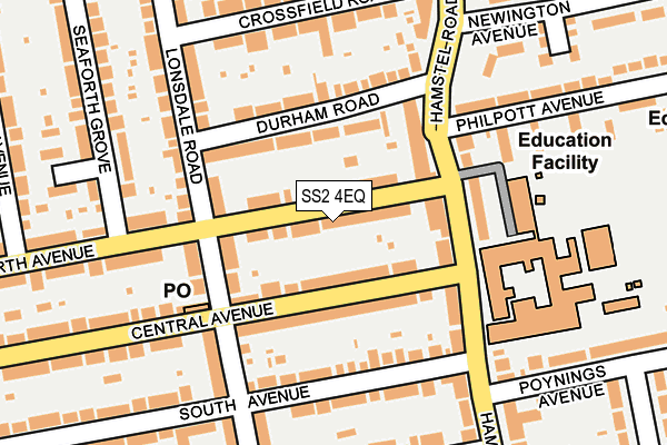 SS2 4EQ map - OS OpenMap – Local (Ordnance Survey)