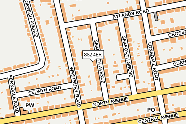SS2 4ER map - OS OpenMap – Local (Ordnance Survey)