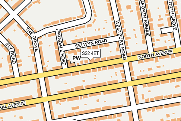 SS2 4ET map - OS OpenMap – Local (Ordnance Survey)