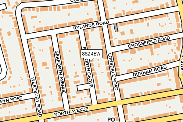 SS2 4EW map - OS OpenMap – Local (Ordnance Survey)