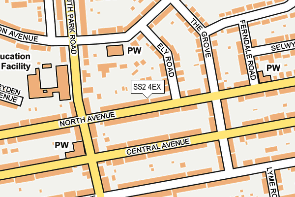 SS2 4EX map - OS OpenMap – Local (Ordnance Survey)