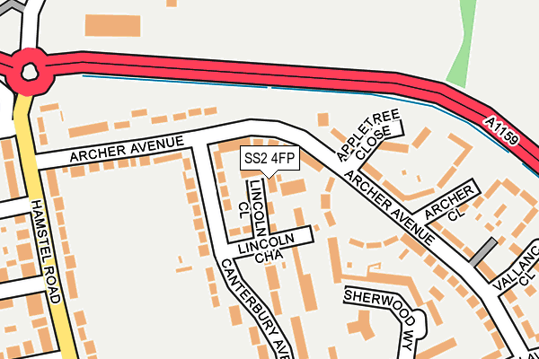 SS2 4FP map - OS OpenMap – Local (Ordnance Survey)