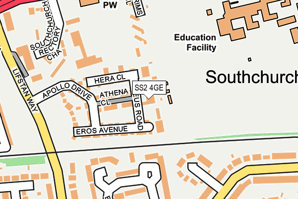 SS2 4GE map - OS OpenMap – Local (Ordnance Survey)