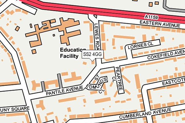 SS2 4GG map - OS OpenMap – Local (Ordnance Survey)