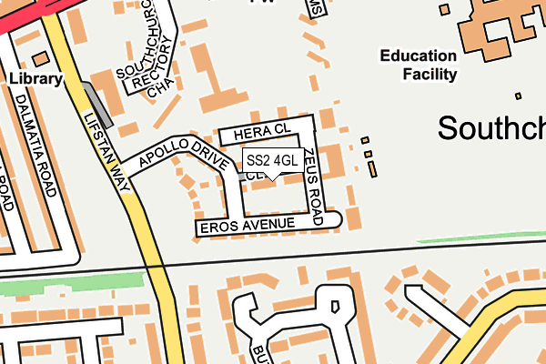 SS2 4GL map - OS OpenMap – Local (Ordnance Survey)