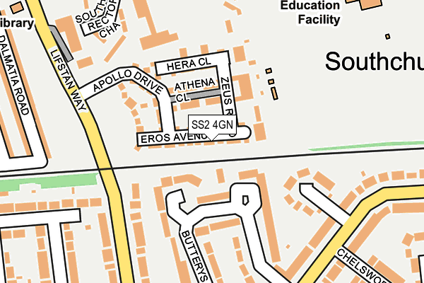 SS2 4GN map - OS OpenMap – Local (Ordnance Survey)