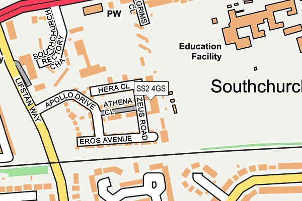 SS2 4GS map - OS OpenMap – Local (Ordnance Survey)