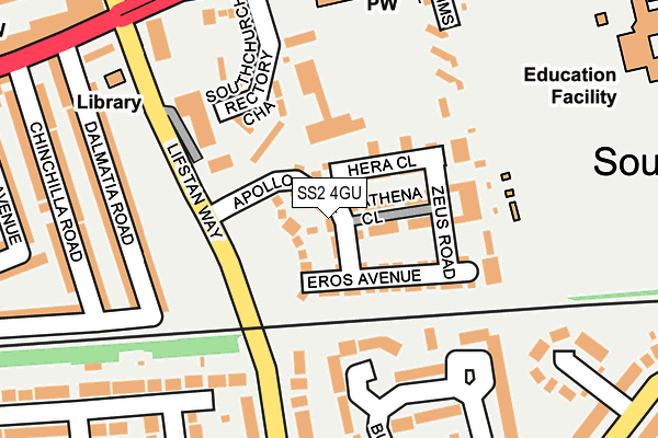 SS2 4GU map - OS OpenMap – Local (Ordnance Survey)