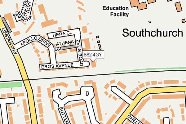 SS2 4GY map - OS OpenMap – Local (Ordnance Survey)