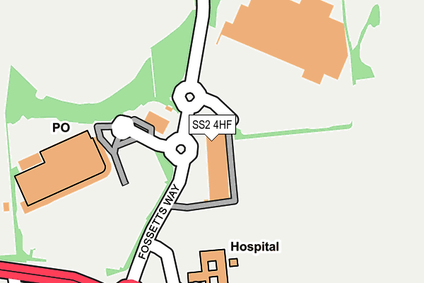 SS2 4HF map - OS OpenMap – Local (Ordnance Survey)