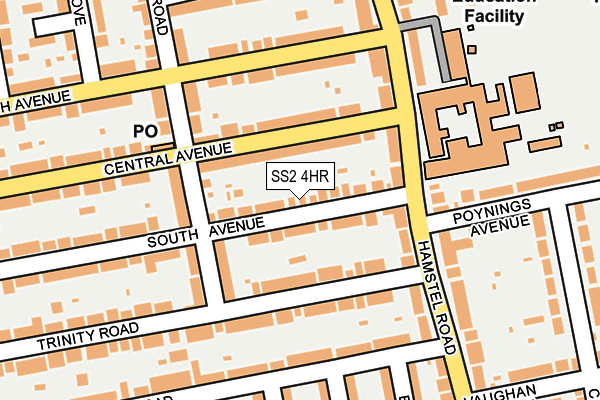 SS2 4HR map - OS OpenMap – Local (Ordnance Survey)