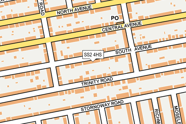 SS2 4HS map - OS OpenMap – Local (Ordnance Survey)