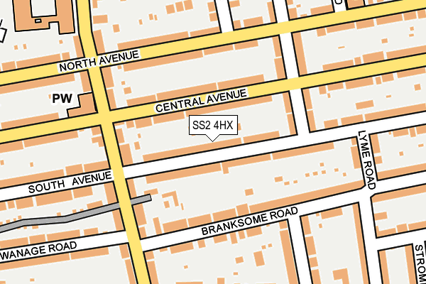 SS2 4HX map - OS OpenMap – Local (Ordnance Survey)
