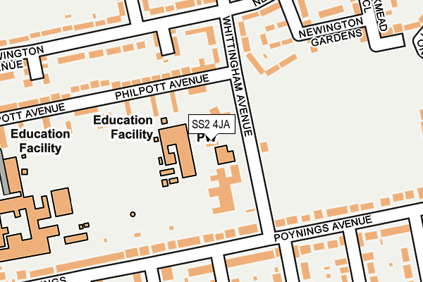 SS2 4JA map - OS OpenMap – Local (Ordnance Survey)