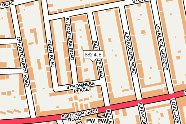 SS2 4JE map - OS OpenMap – Local (Ordnance Survey)