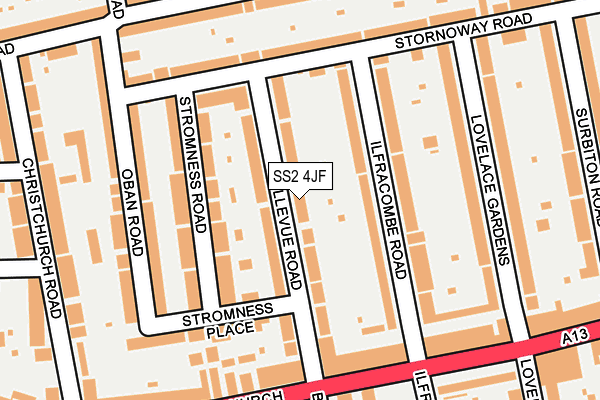 SS2 4JF map - OS OpenMap – Local (Ordnance Survey)