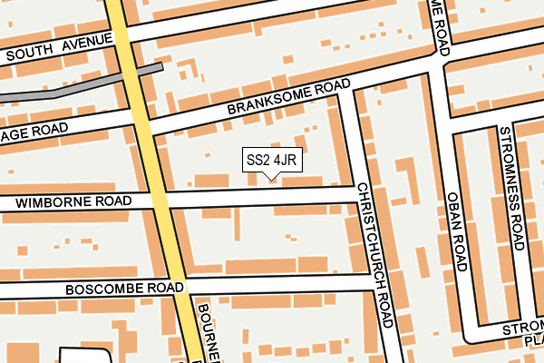 SS2 4JR map - OS OpenMap – Local (Ordnance Survey)