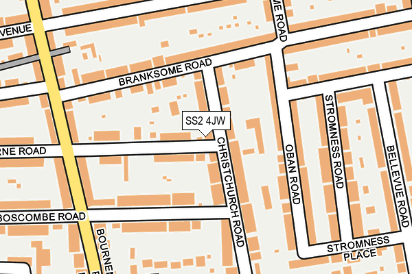 SS2 4JW map - OS OpenMap – Local (Ordnance Survey)