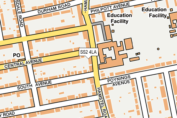 SS2 4LA map - OS OpenMap – Local (Ordnance Survey)