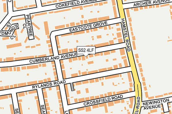 SS2 4LF map - OS OpenMap – Local (Ordnance Survey)