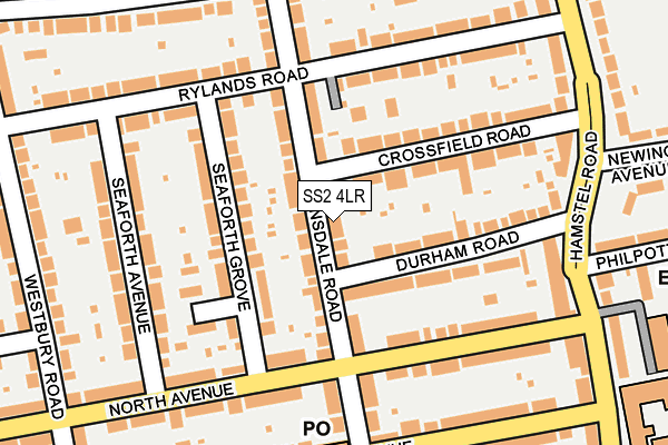 SS2 4LR map - OS OpenMap – Local (Ordnance Survey)