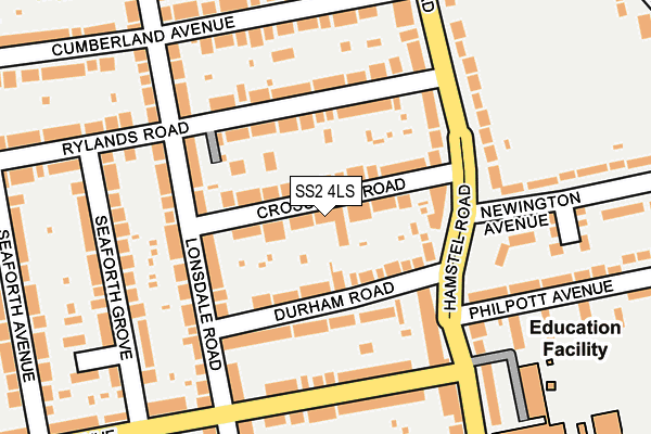 SS2 4LS map - OS OpenMap – Local (Ordnance Survey)