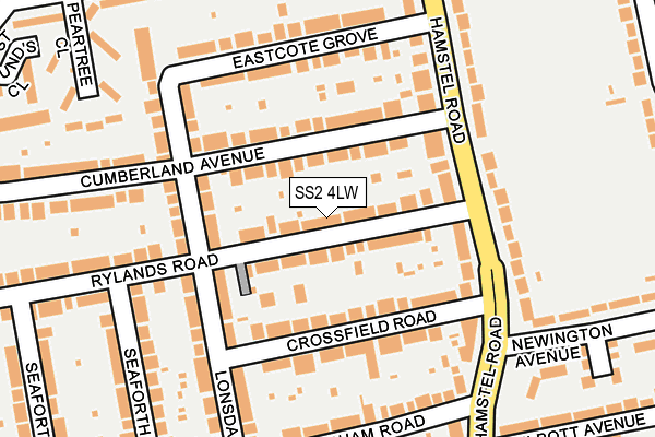 SS2 4LW map - OS OpenMap – Local (Ordnance Survey)