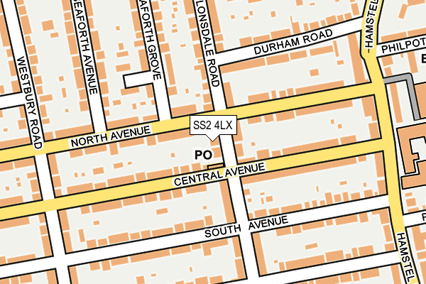 SS2 4LX map - OS OpenMap – Local (Ordnance Survey)