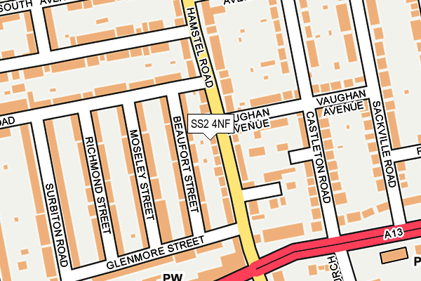 SS2 4NF map - OS OpenMap – Local (Ordnance Survey)