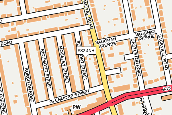 SS2 4NH map - OS OpenMap – Local (Ordnance Survey)