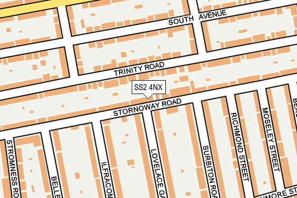 SS2 4NX map - OS OpenMap – Local (Ordnance Survey)