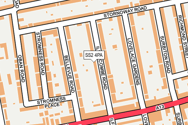 SS2 4PA map - OS OpenMap – Local (Ordnance Survey)