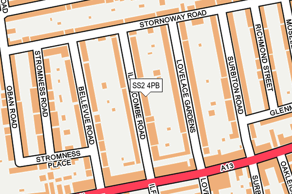 SS2 4PB map - OS OpenMap – Local (Ordnance Survey)