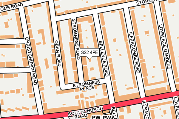 SS2 4PE map - OS OpenMap – Local (Ordnance Survey)