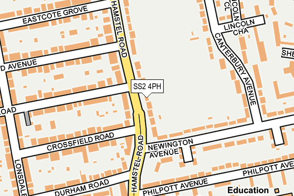 SS2 4PH map - OS OpenMap – Local (Ordnance Survey)