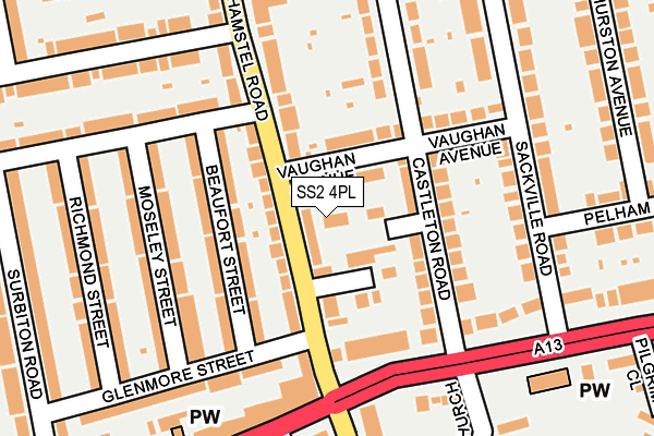 SS2 4PL map - OS OpenMap – Local (Ordnance Survey)
