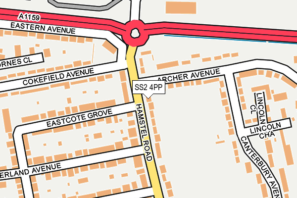 SS2 4PP map - OS OpenMap – Local (Ordnance Survey)