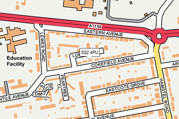 SS2 4PU map - OS OpenMap – Local (Ordnance Survey)