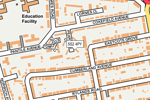 SS2 4PY map - OS OpenMap – Local (Ordnance Survey)