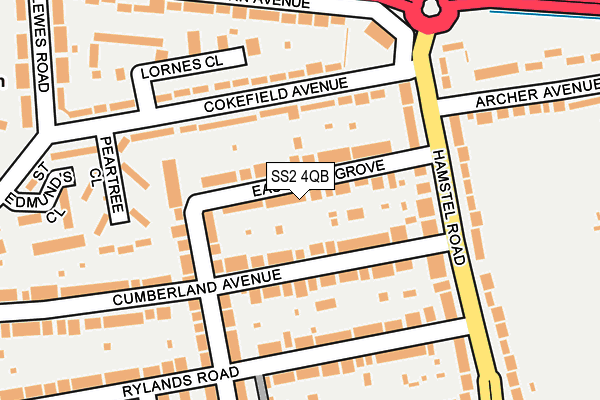 SS2 4QB map - OS OpenMap – Local (Ordnance Survey)