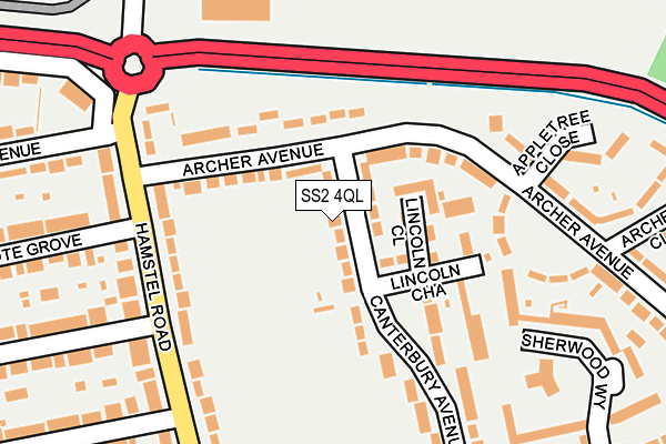 SS2 4QL map - OS OpenMap – Local (Ordnance Survey)