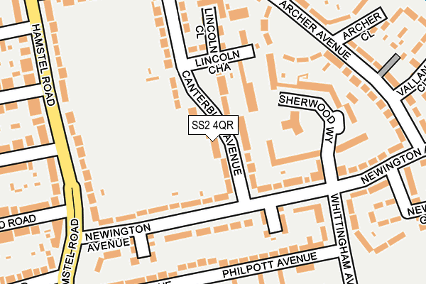 SS2 4QR map - OS OpenMap – Local (Ordnance Survey)