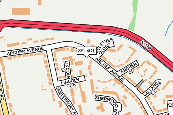 SS2 4QT map - OS OpenMap – Local (Ordnance Survey)