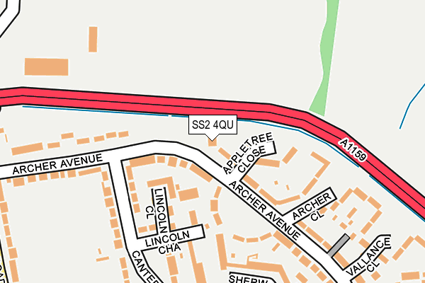 SS2 4QU map - OS OpenMap – Local (Ordnance Survey)