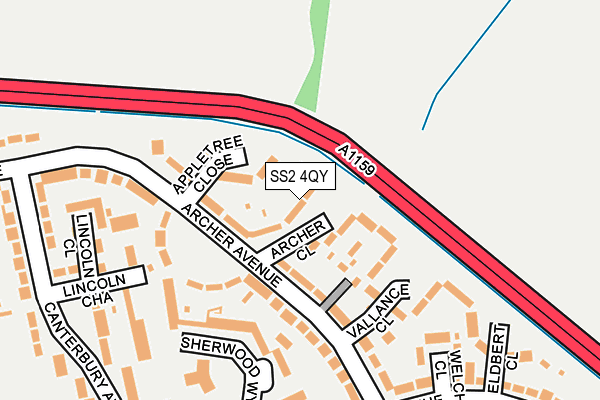 SS2 4QY map - OS OpenMap – Local (Ordnance Survey)