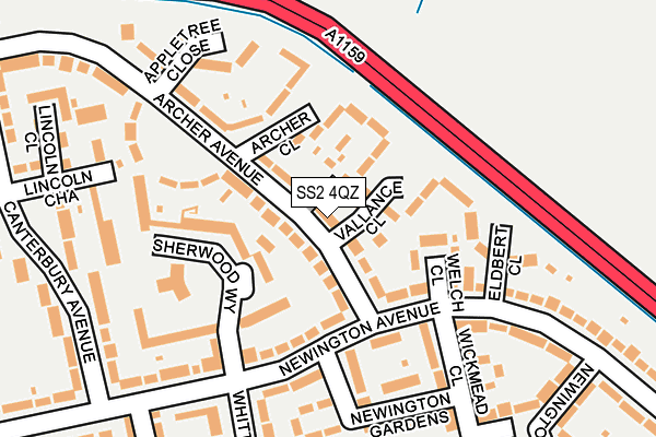 SS2 4QZ map - OS OpenMap – Local (Ordnance Survey)