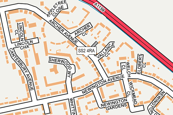 SS2 4RA map - OS OpenMap – Local (Ordnance Survey)