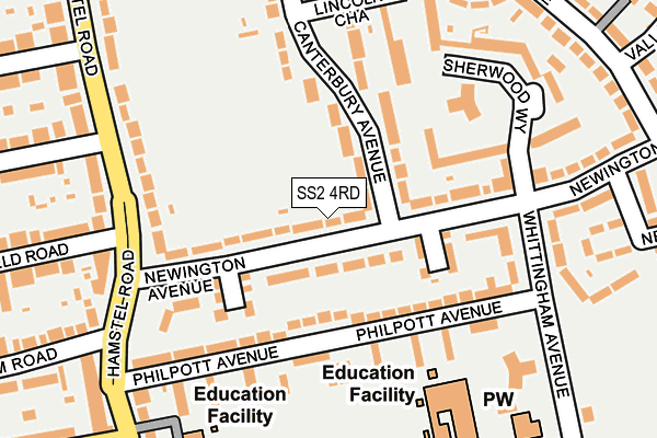 SS2 4RD map - OS OpenMap – Local (Ordnance Survey)